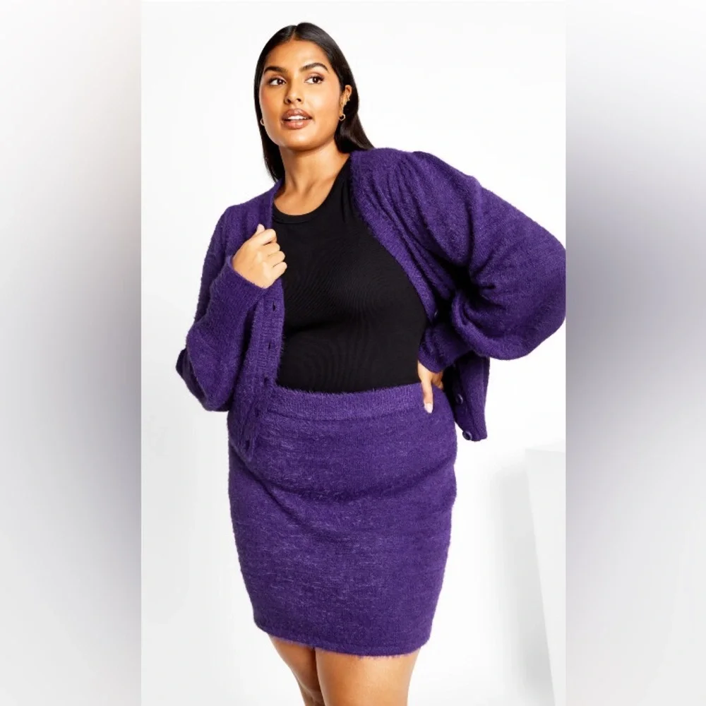City Chic Fluffy Skirt - royal purple. Size XS